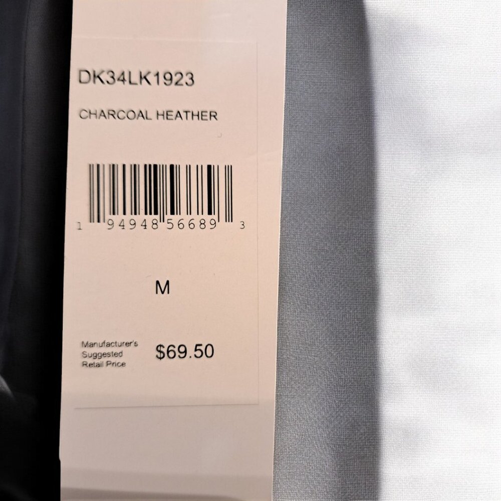 Men’s DKNY Fleece Sweater Pull Over Dark Grey Size Medium NWT - Picture 8 of 11